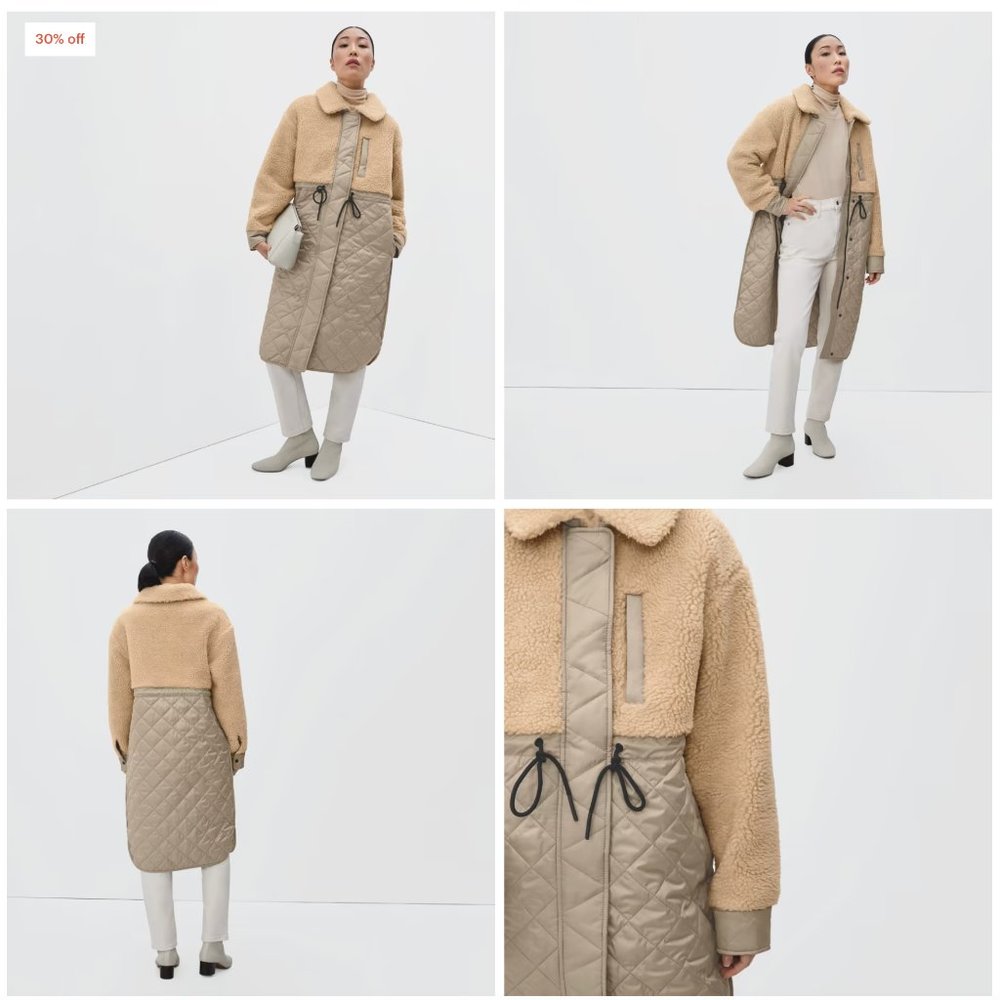 Everlane Quilted Teddy Coat